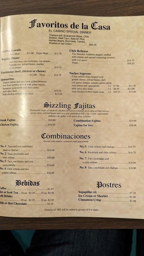 El Camino Dining Room Menu image 3