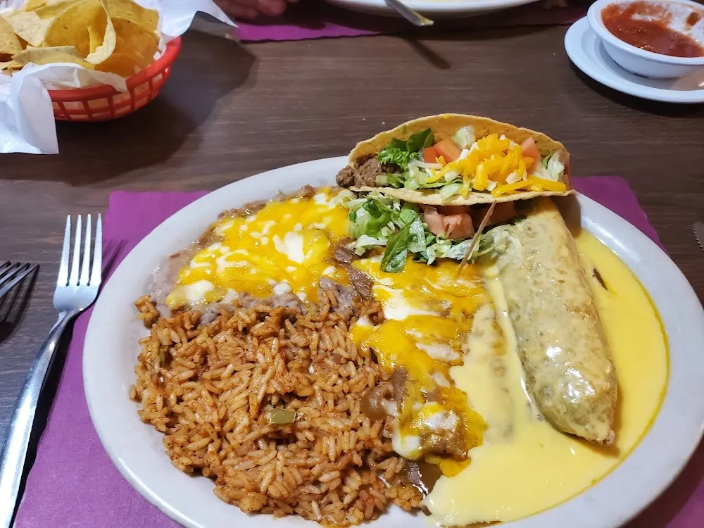 With Refried Beans Grated Cheese